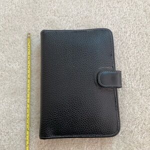 Faux black leather organizer
